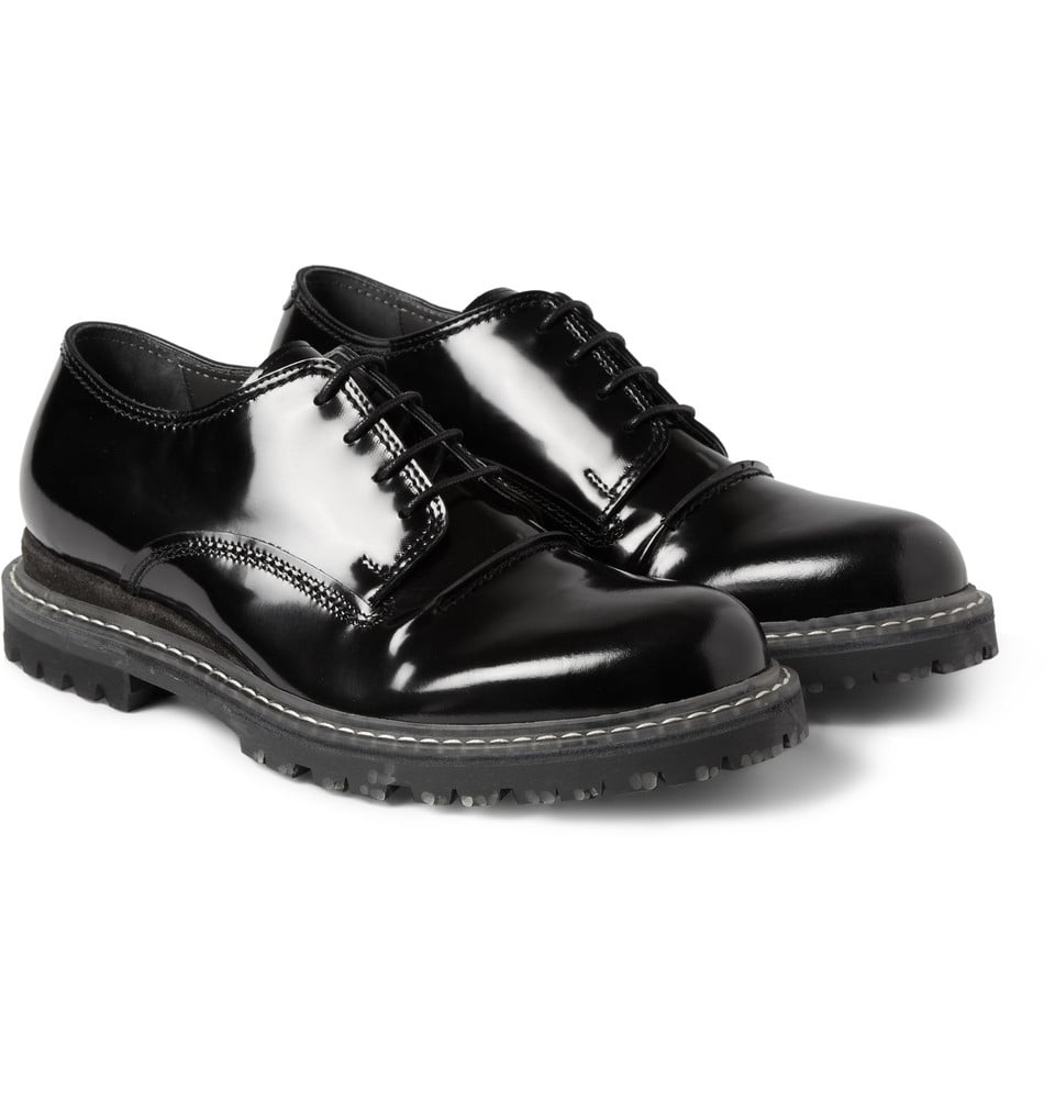Lanvin High-Shine Leather Derby Shoes 