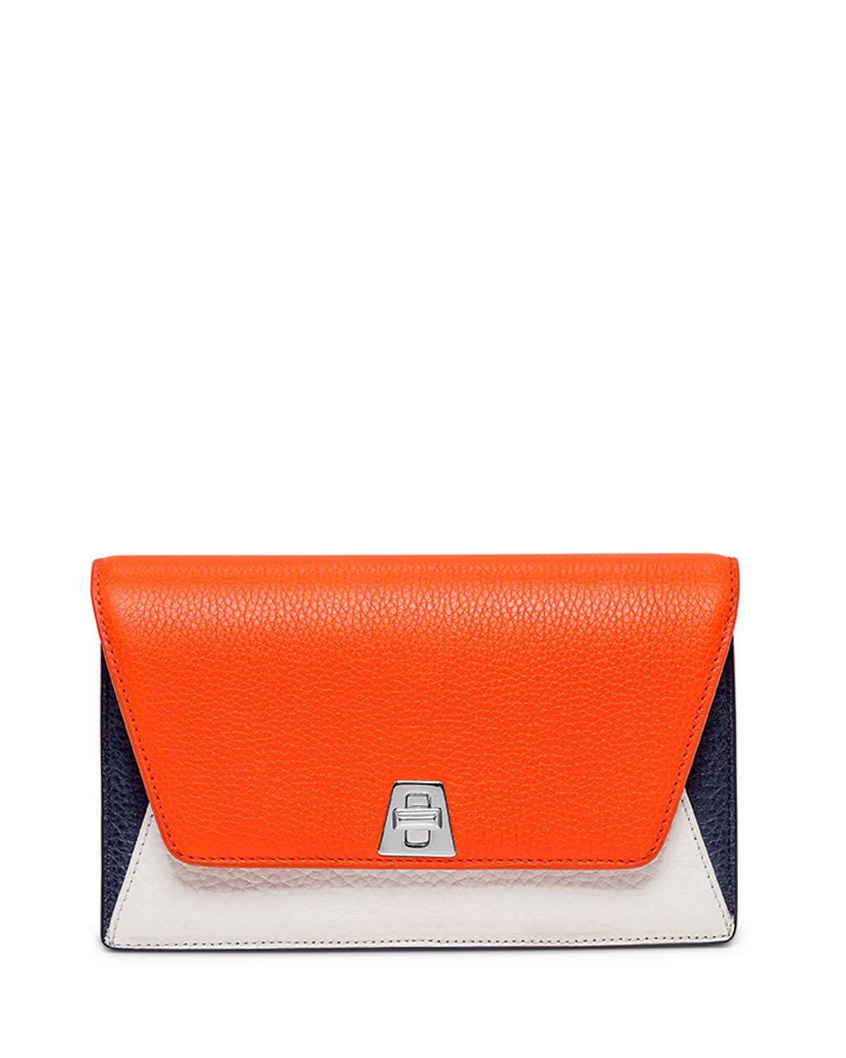 Akris Anouk Leather Chain Envelope Clutch Bag in Orange - Lyst