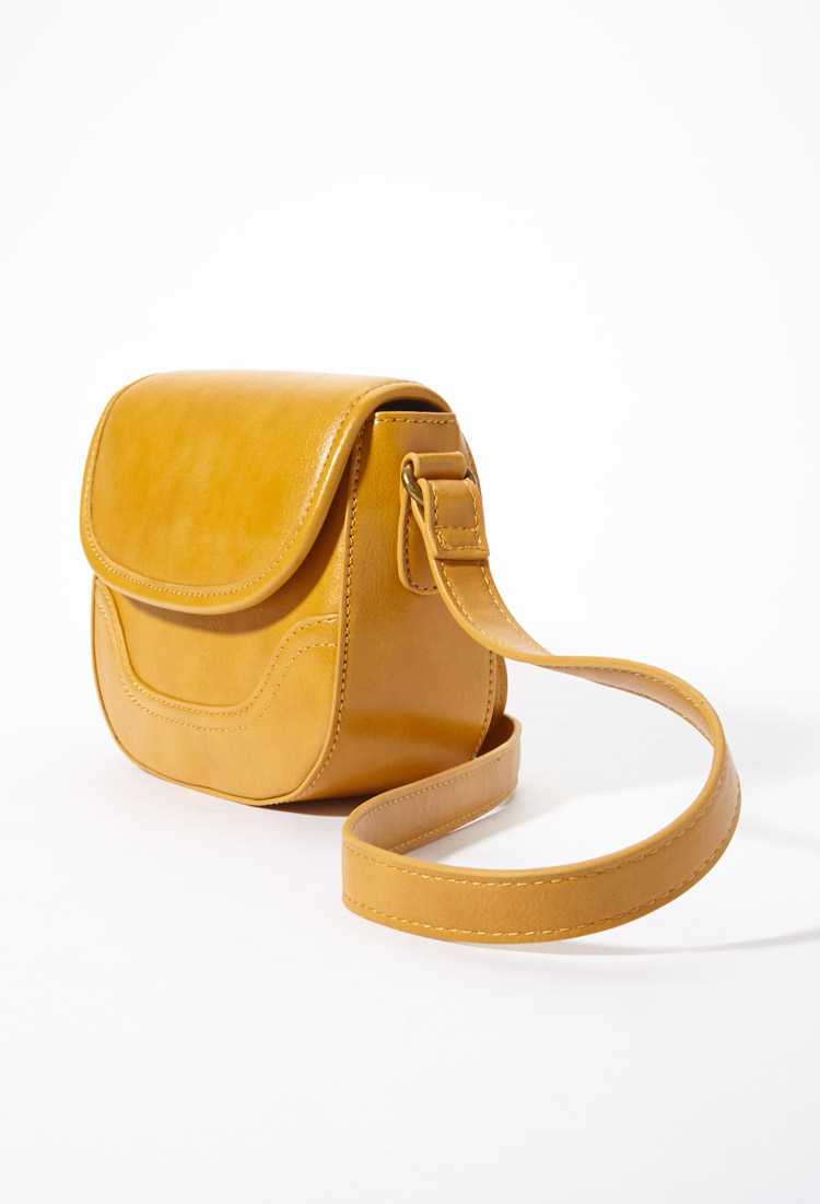 Lyst - Forever 21 Miniature Crossbody Saddle Bag in Yellow