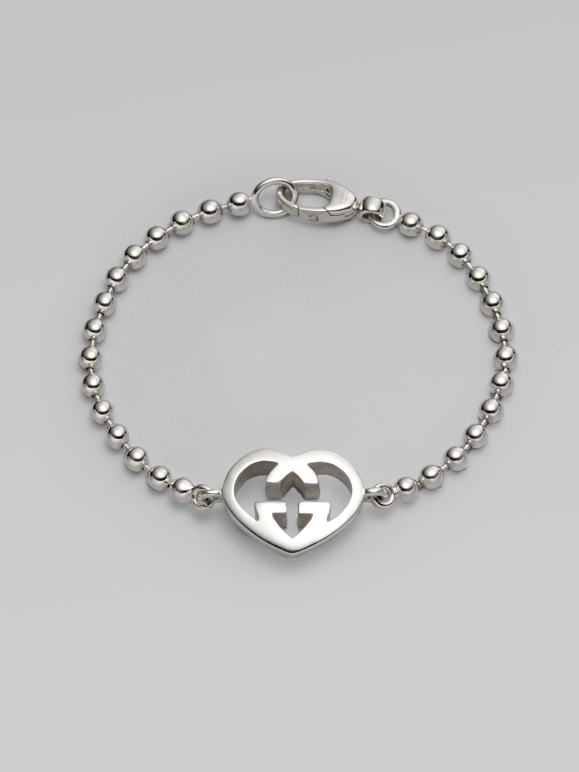 Lyst Gucci Sterling Silver Love Britt Bracelet In Metallic Gallery