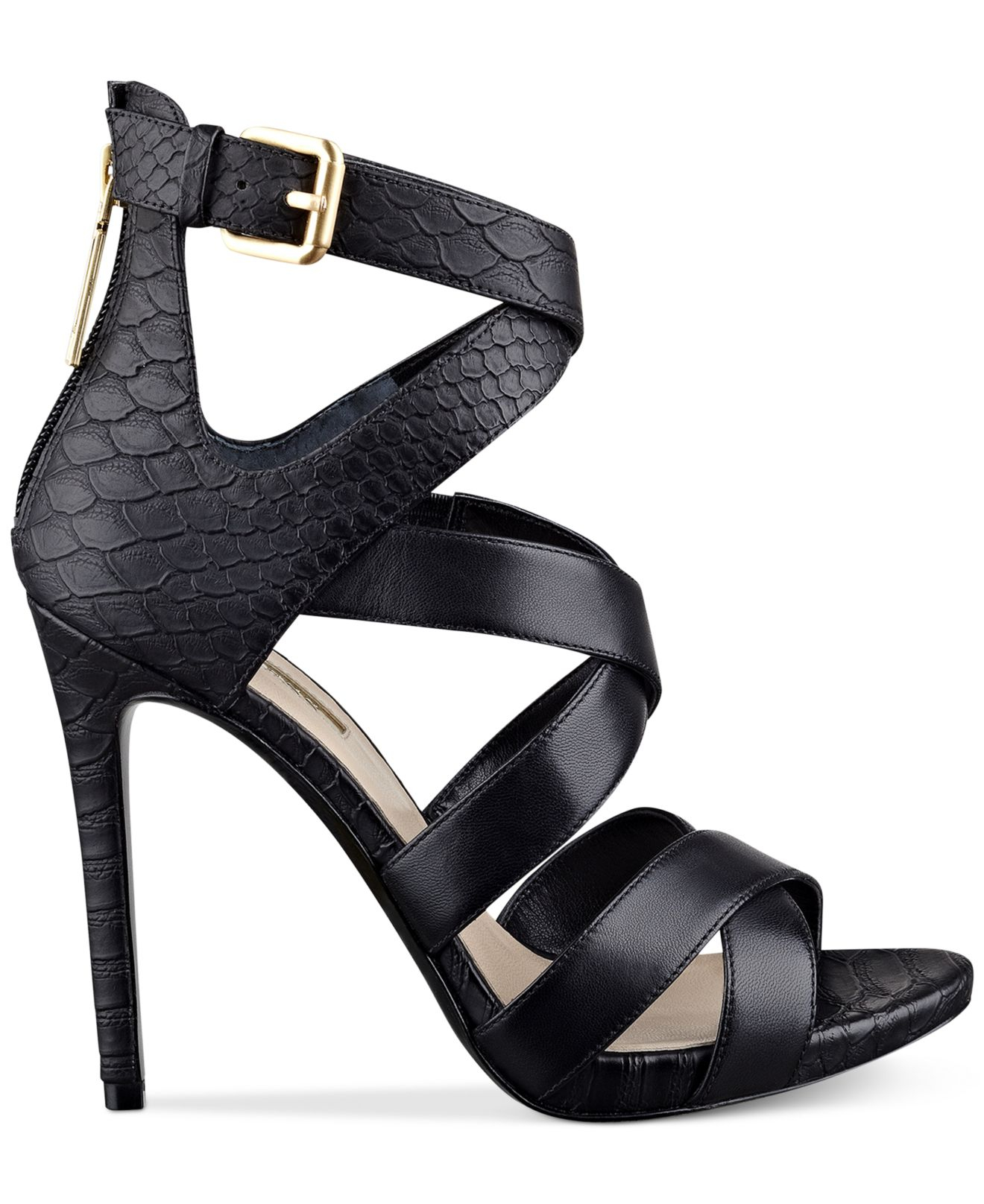Guess Women's Abby Strappy Dress Sandals in Black | Lyst