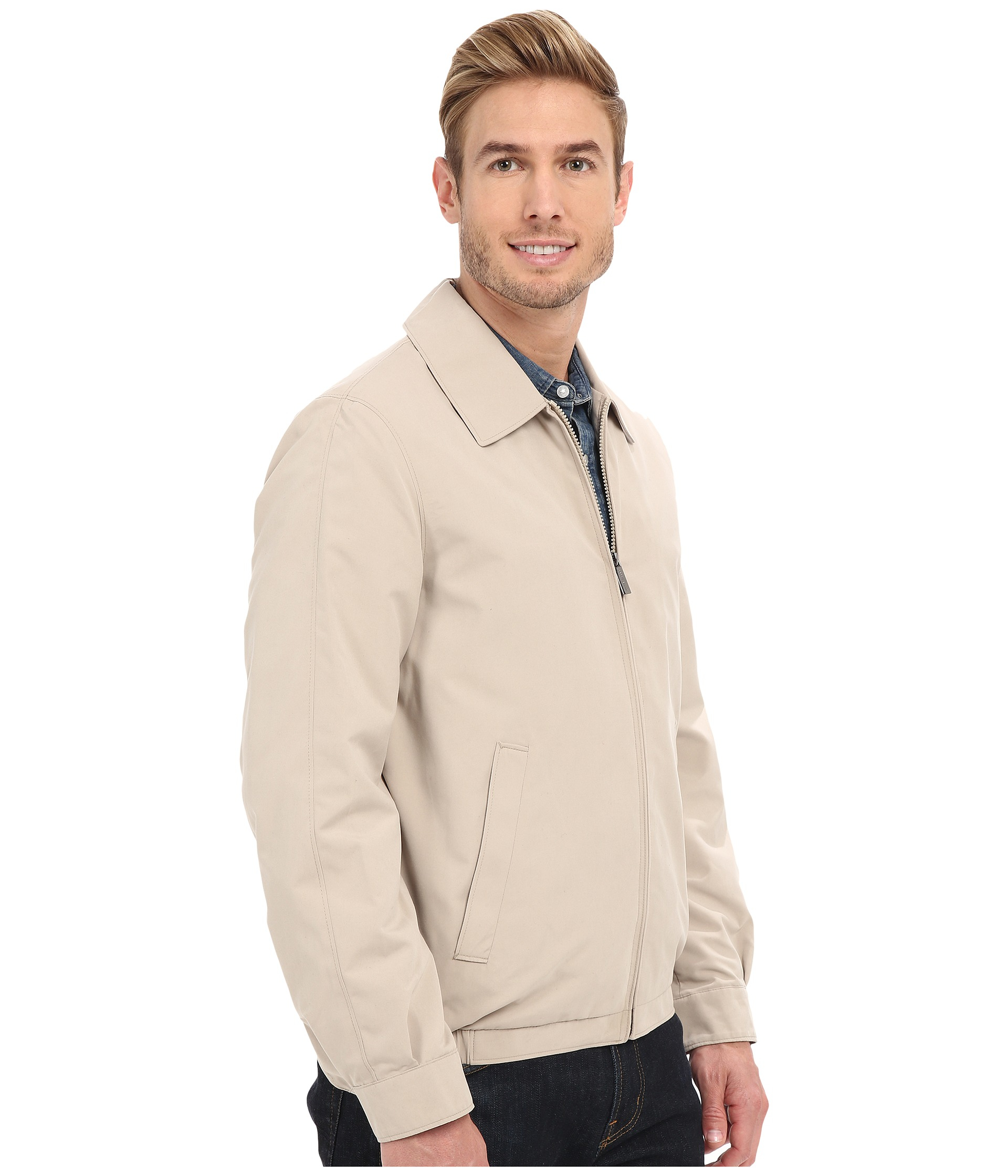 perry ellis portfolio jacket microfiber zip jacket
