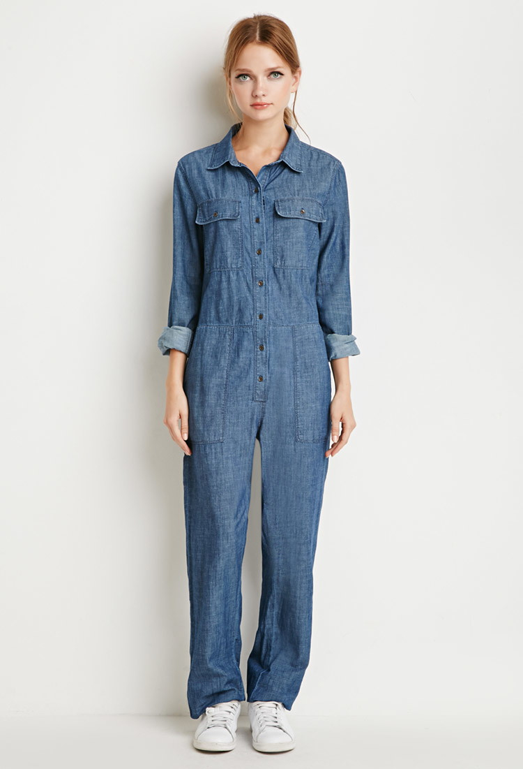 denim work jumpsuit