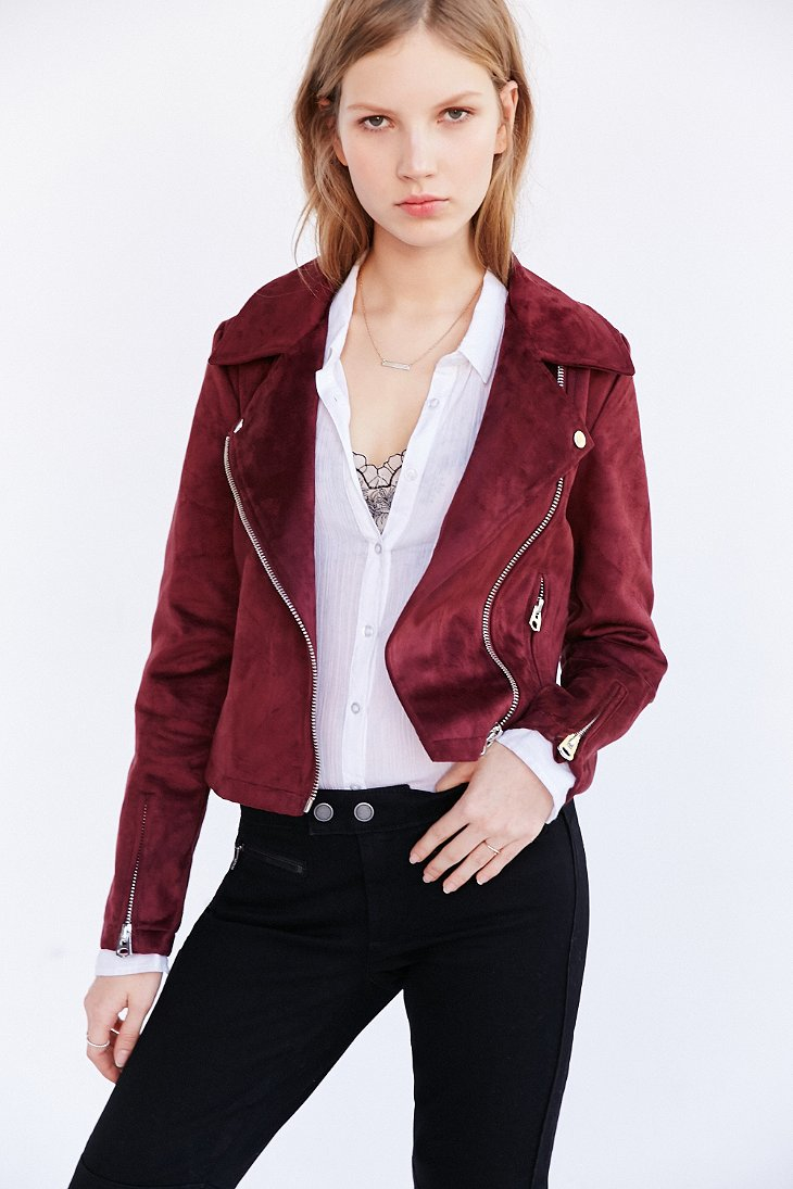 maroon suede jacket