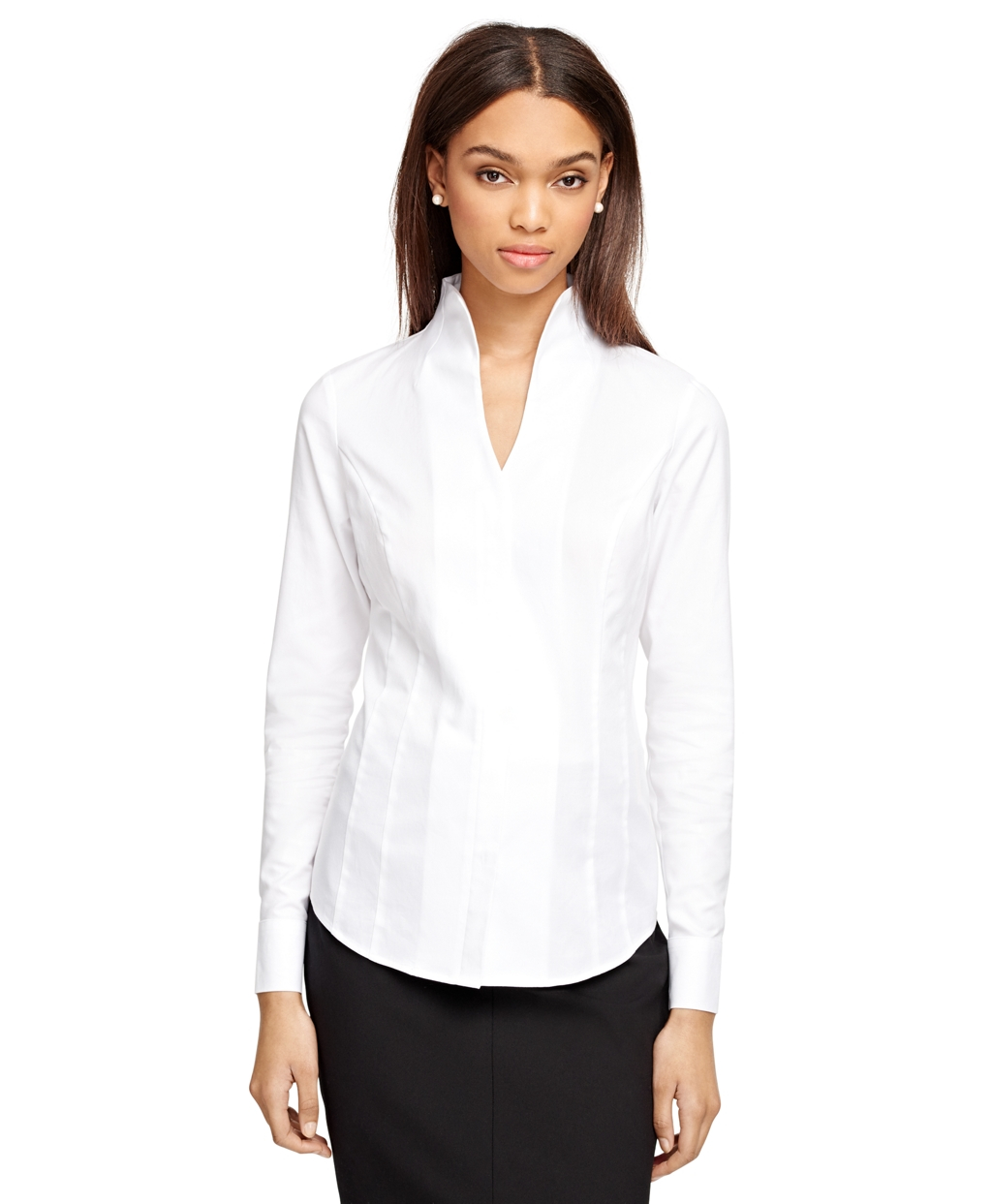 collarless dress shirt womens