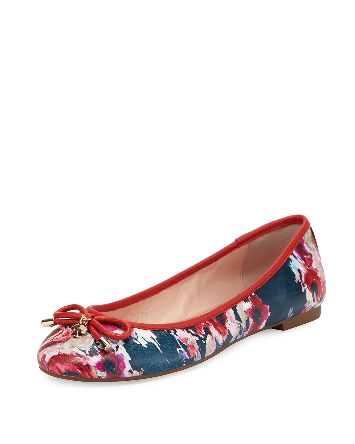 Kate spade Willa Floral-print Leather Ballerina Flat in Multicolor | Lyst