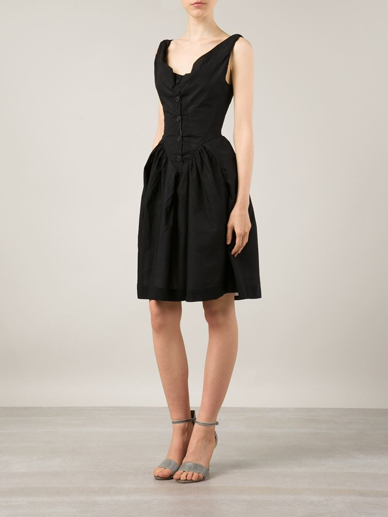 Vivienne Westwood Anglomania Saturday Cotton Dress in Black | Lyst