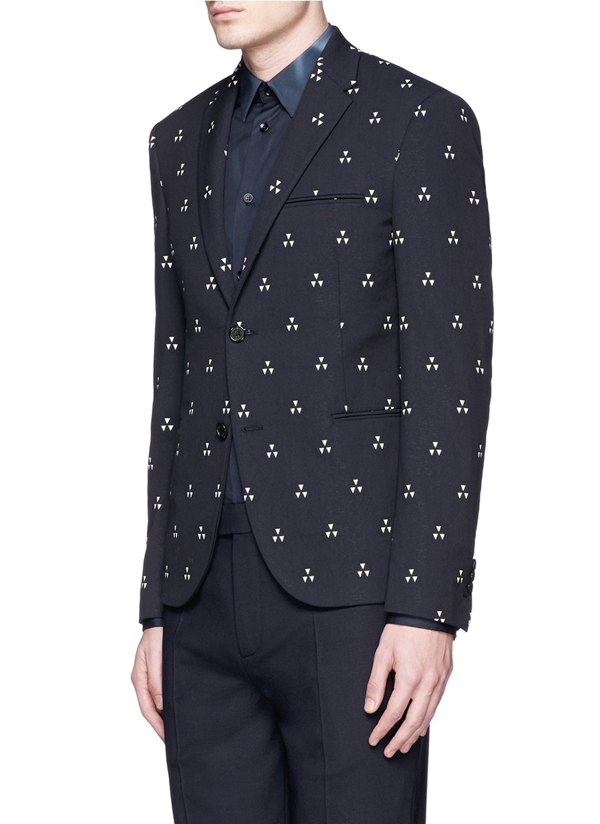 neil barrett batik motif slim fit blazer in black for lyst neil barrett batik motif slim fit blazer in black for lyst