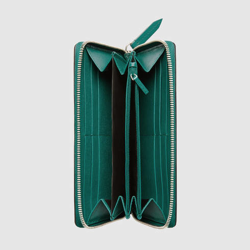 Lyst - Gucci Blooms Print Zip Around Wallet in Green