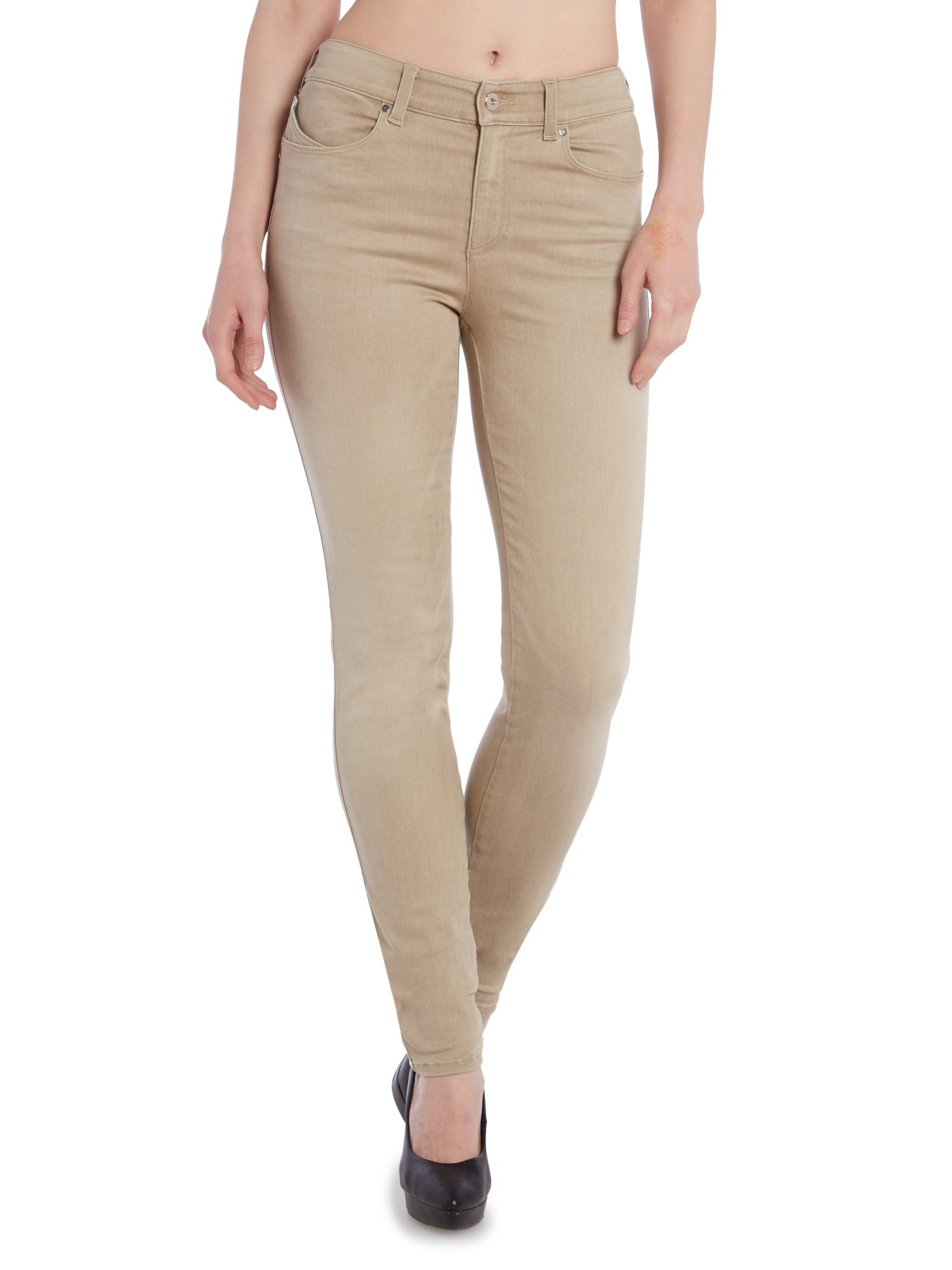 Armani Jeans J18 High Rise Slim Colour Jean In Beige In Natural Lyst