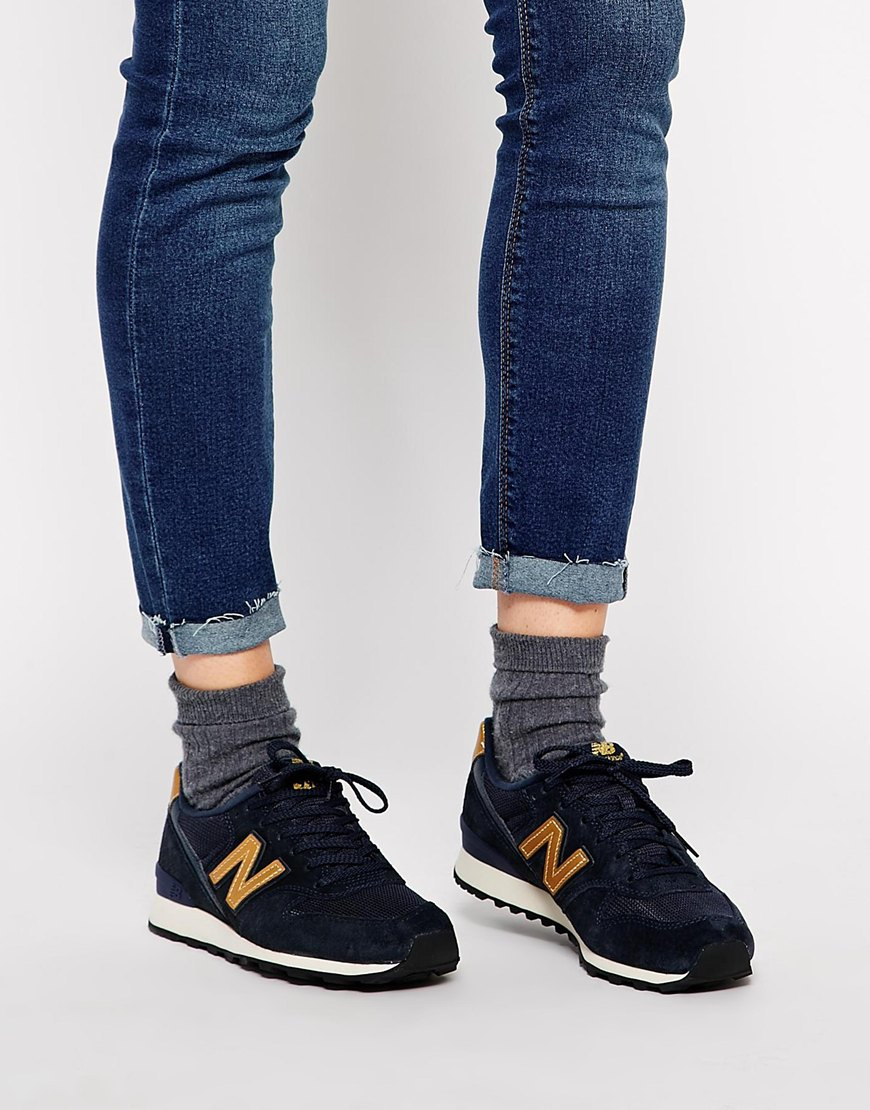 New Balance 996 Suedemesh Blue and Gold Sneakers | Lyst