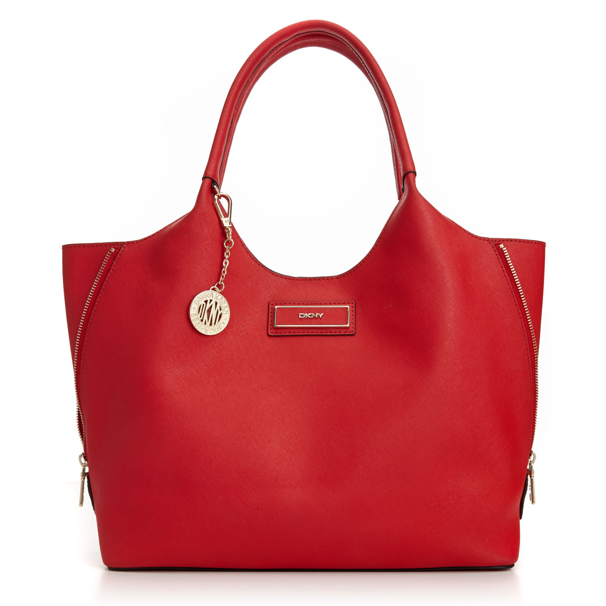 Dkny Saffiano East West Zip Tote in Red | Lyst