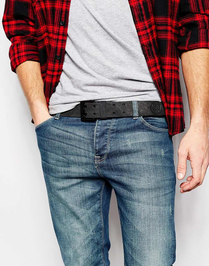 black double prong belt