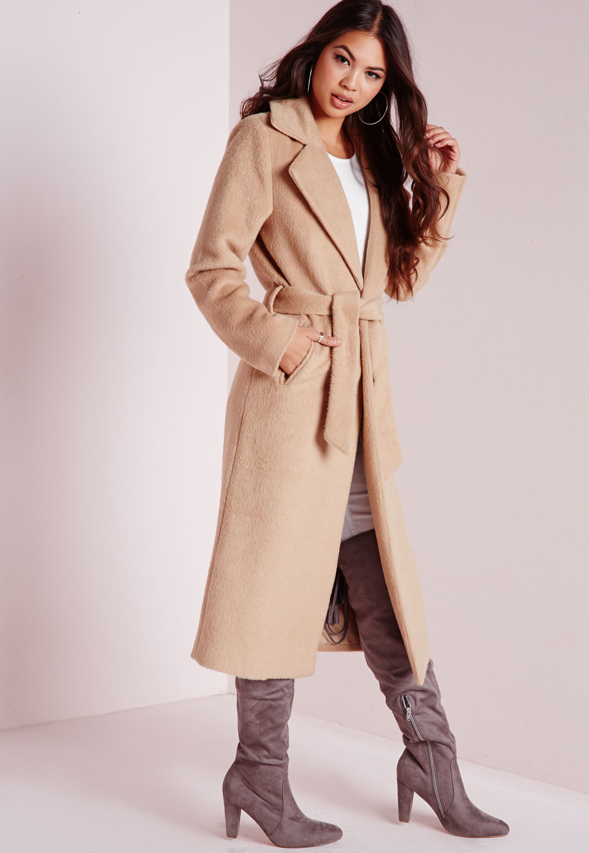 Brushed camel coat Clearance