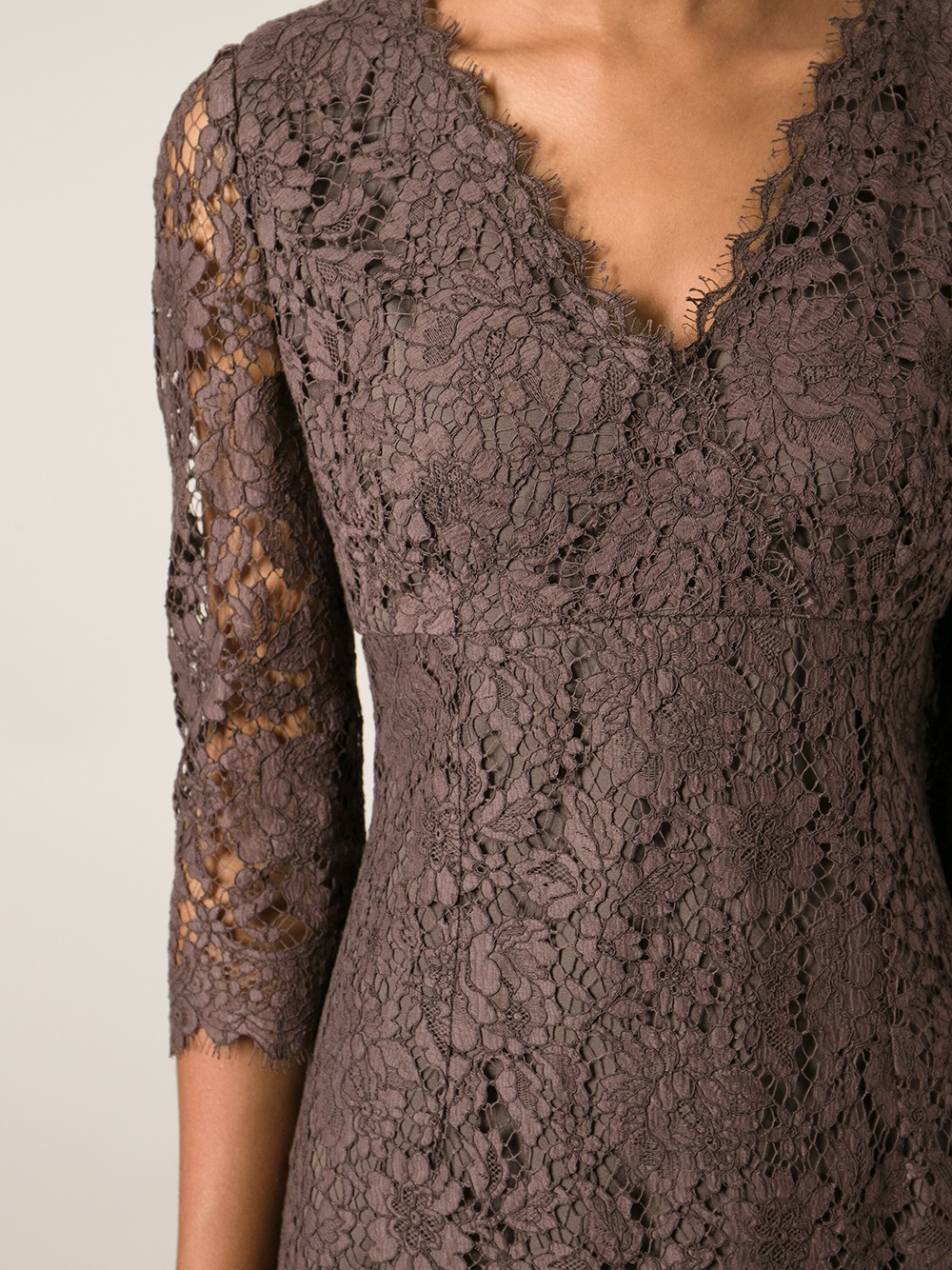 Dolce & Gabbana Lace Dress in Brown - Lyst