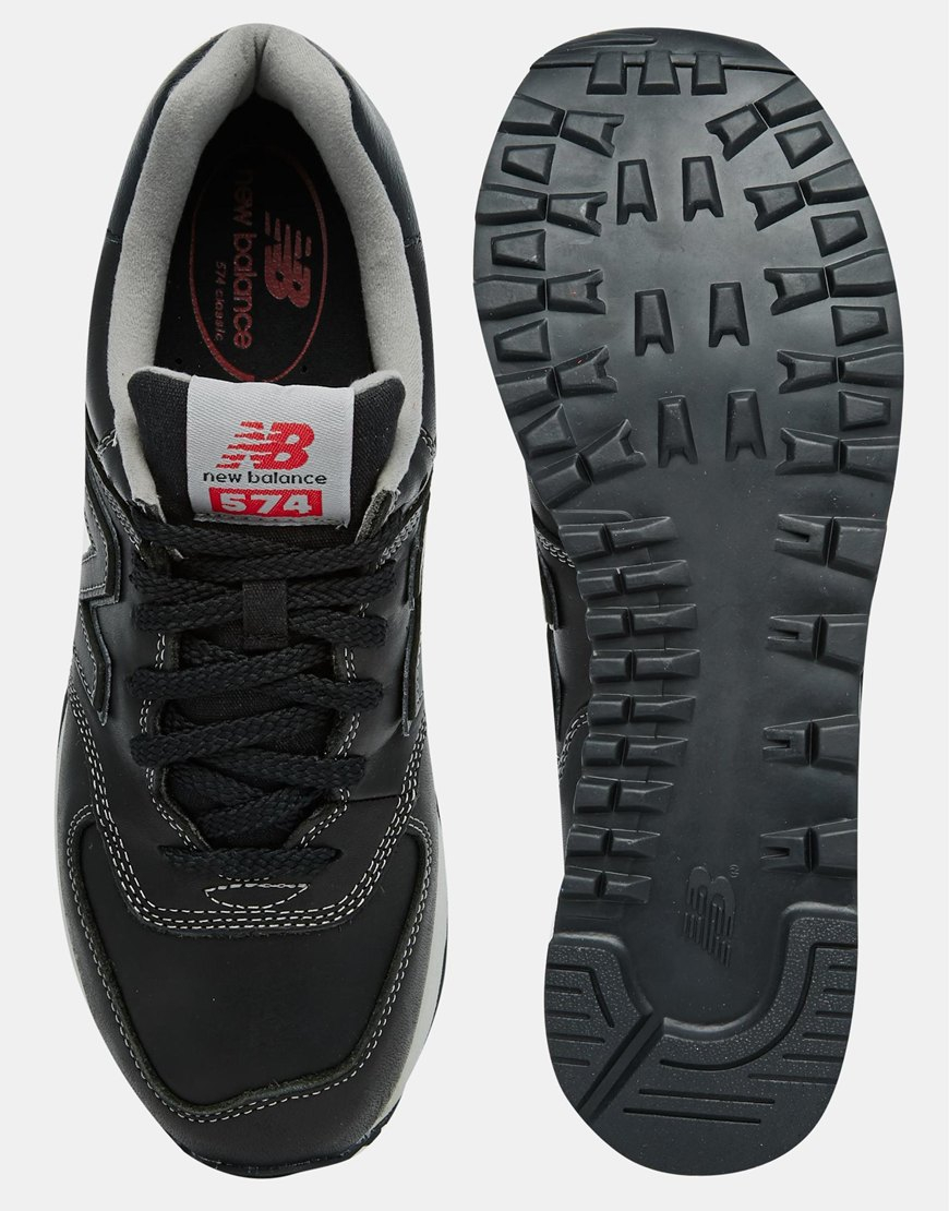 new balance men's 574 lux leather trainers