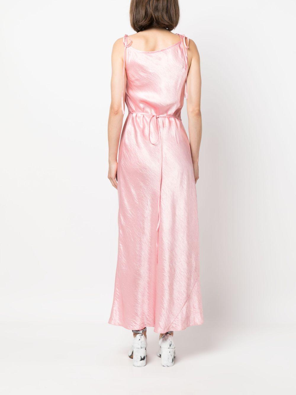 Acne Studios Satin Wrap Maxi Dress in Pink | Lyst