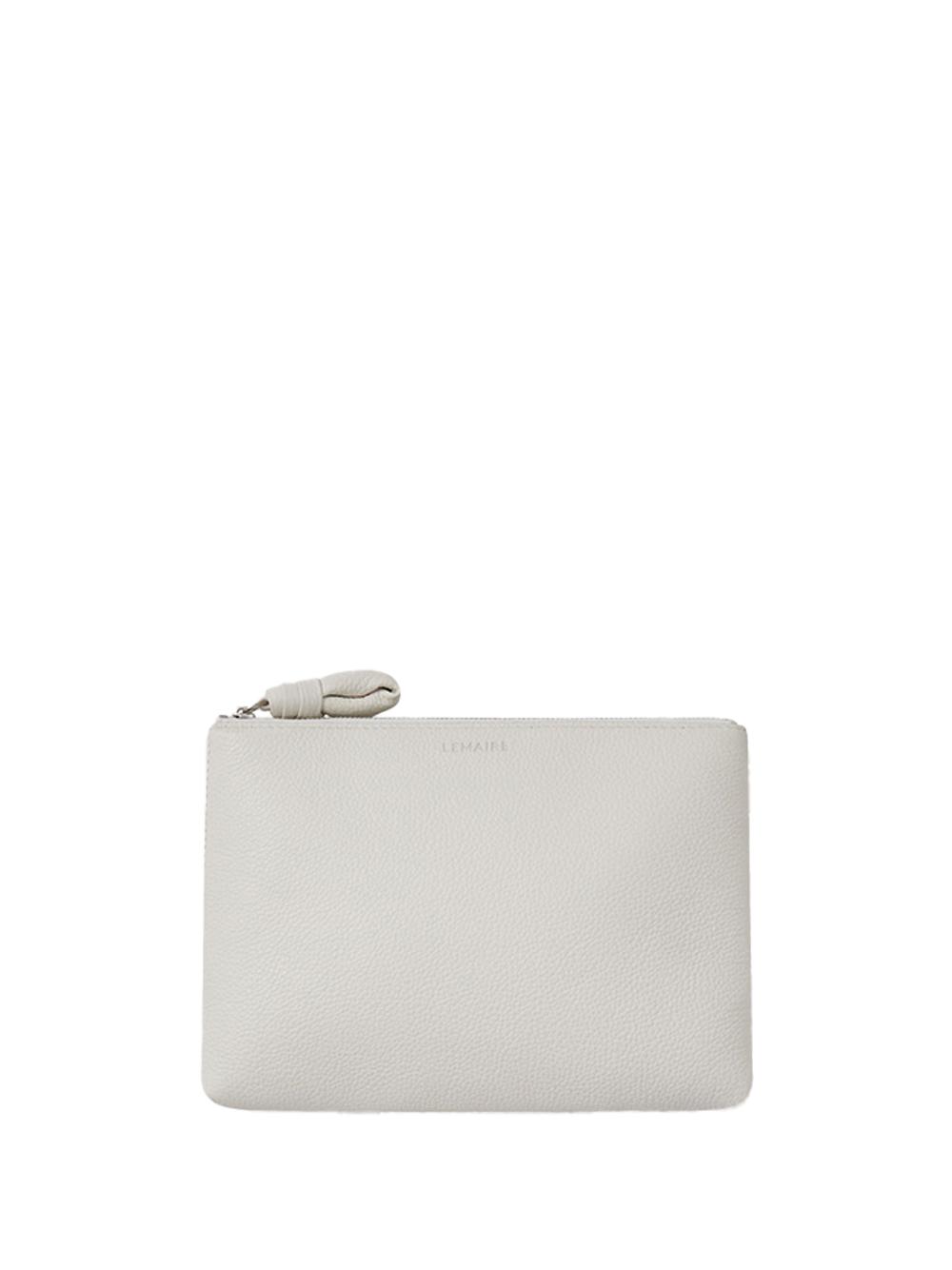 Lemaire Small Pouch Challk In Leather in White | Lyst