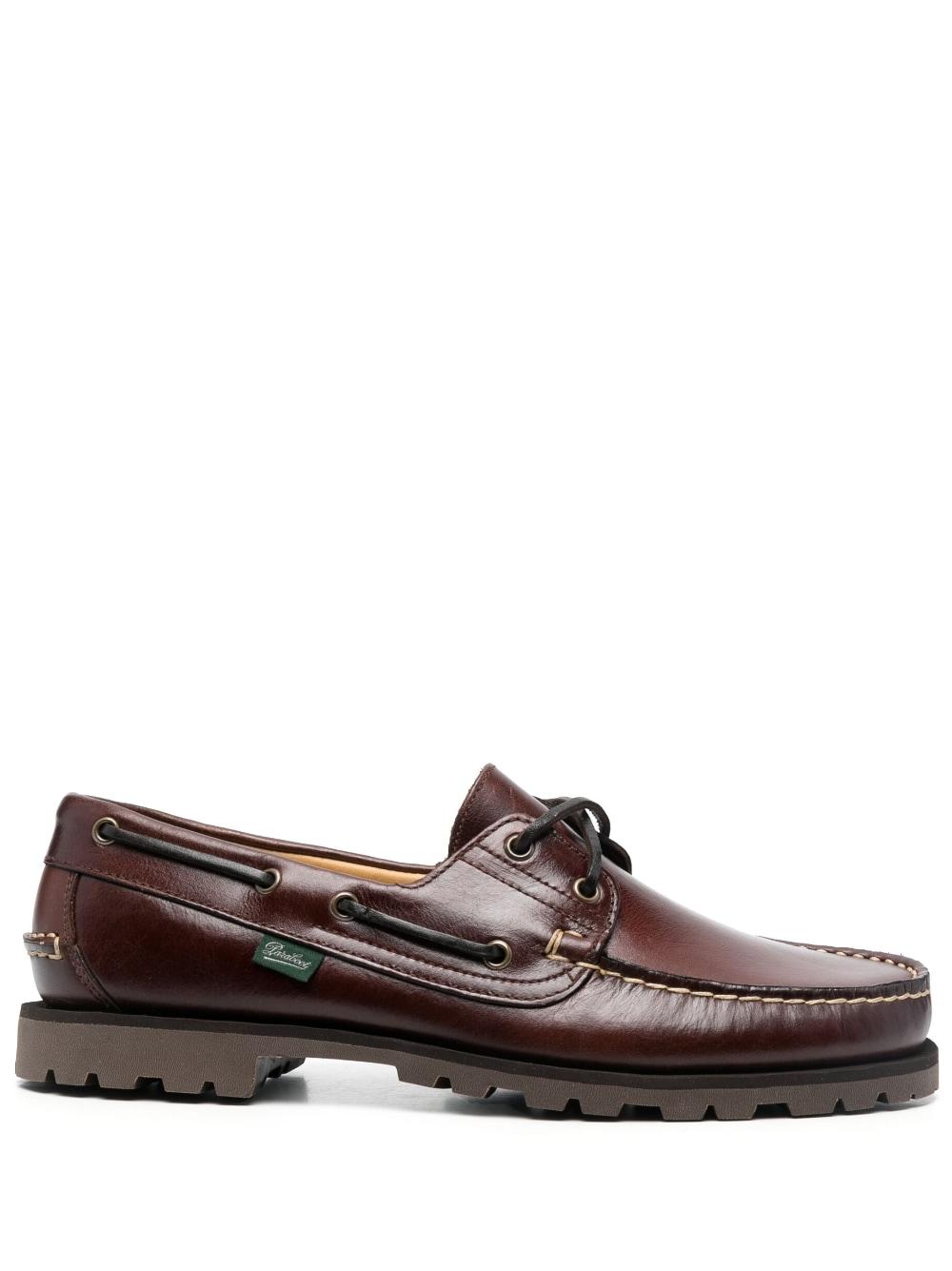 Paraboot Lace-up Leather Boat Shoes in Brown for Men | Lyst