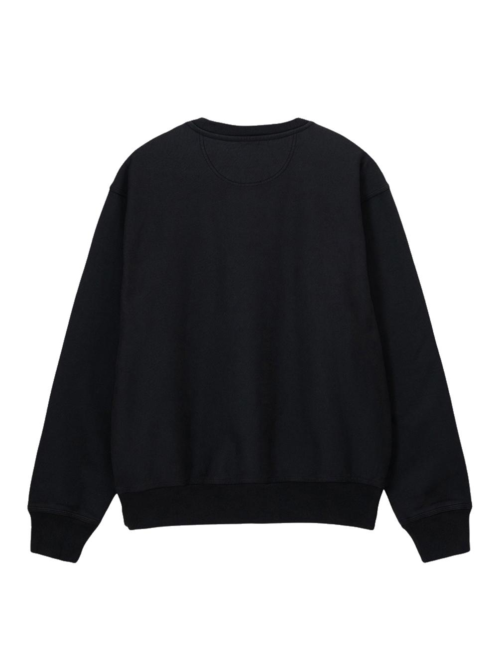 Stussy Stock Logo Crew Sweatshirt Men Black In Cotton Lyst UK