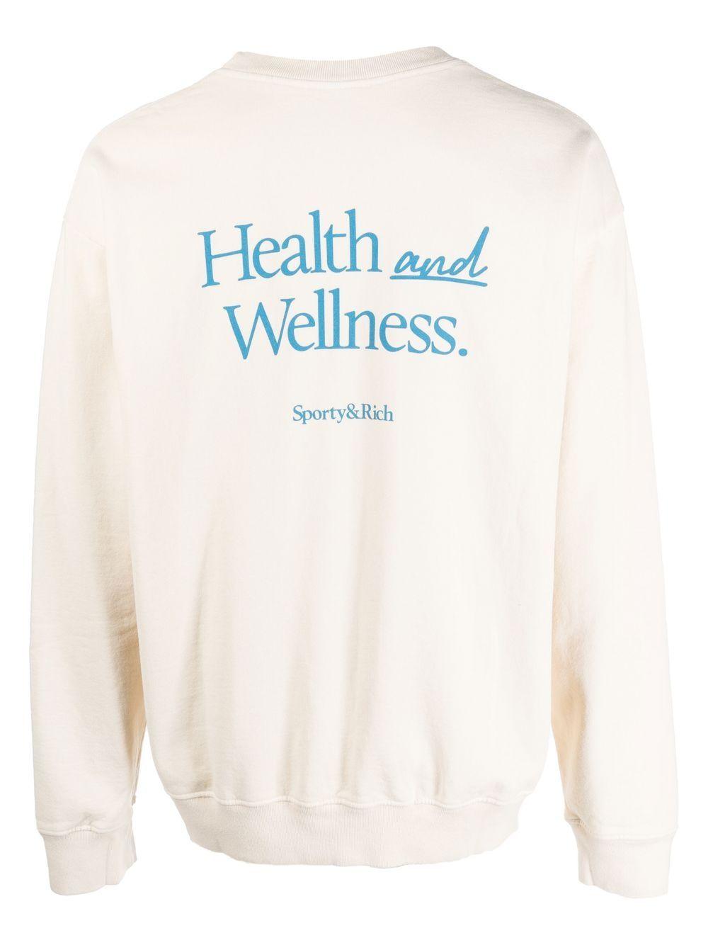 Sporty & Rich New Health Crewneck Cream In Cotton in Natural | Lyst