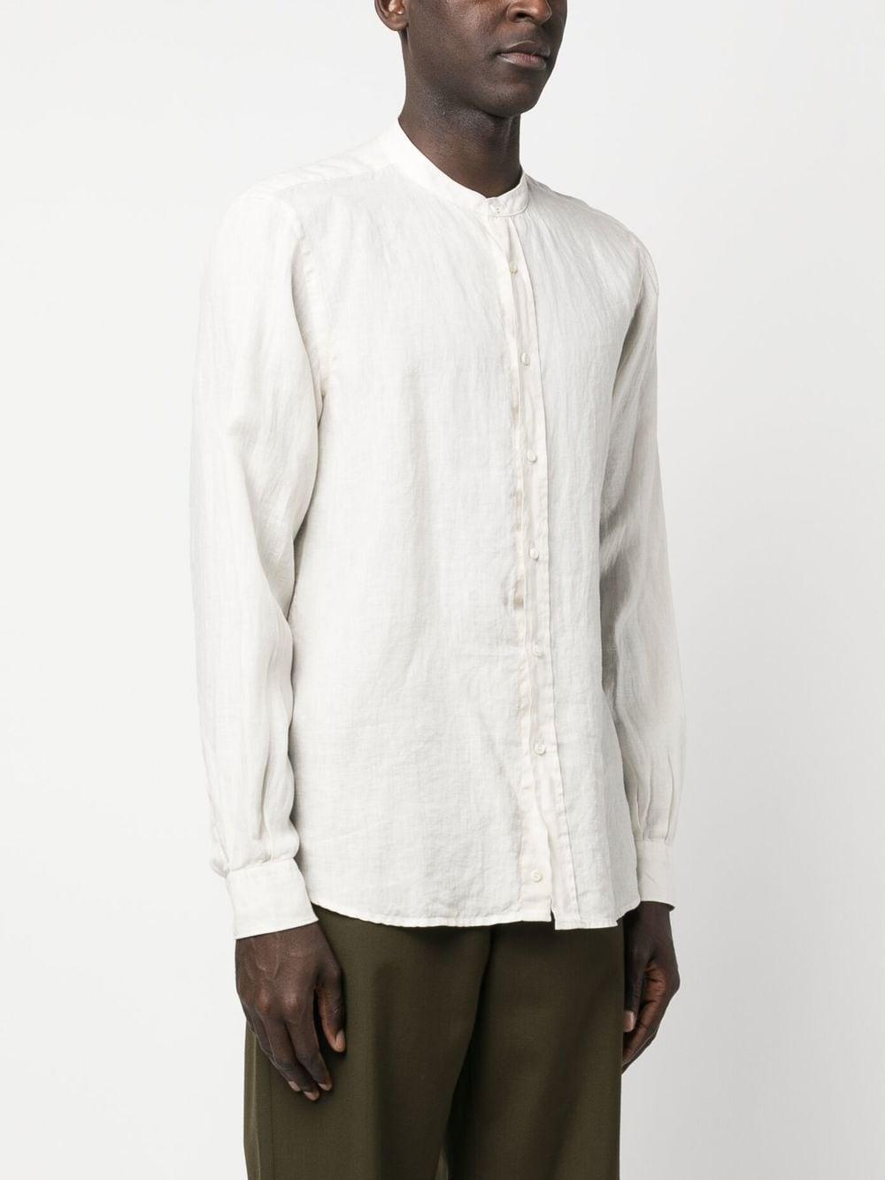 Aspesi Long-sleeved Linen Shirt in White for Men | Lyst
