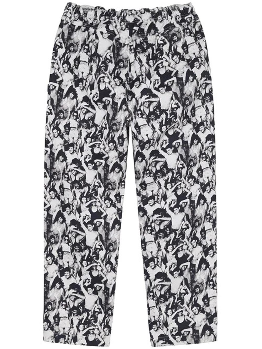 Stussy Mob Beach Pants White And Black In Cotton for Men | Lyst