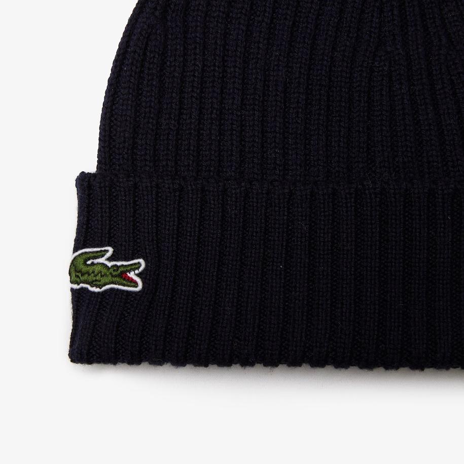 Lacoste Chunky Ribbed-knit Beanie in Blue for Men | Lyst