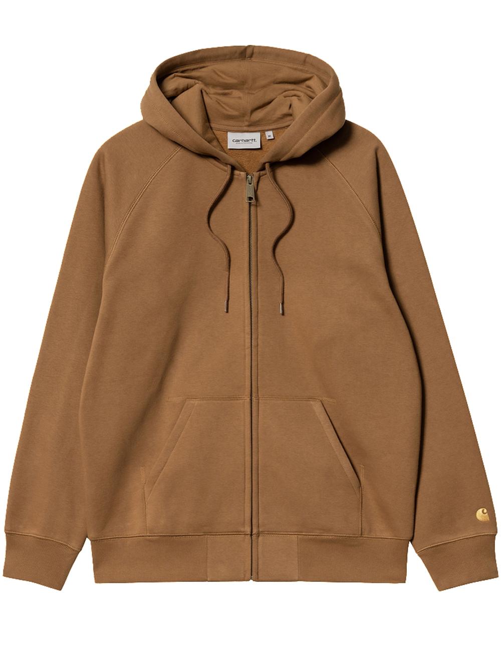 Carhartt Hooded Chase Jacket Brown In Cotton for Men | Lyst