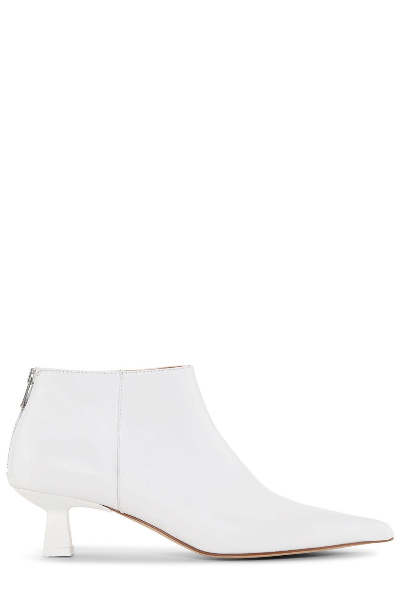 Ganni Pointy Crop Boot White In Leather | Lyst