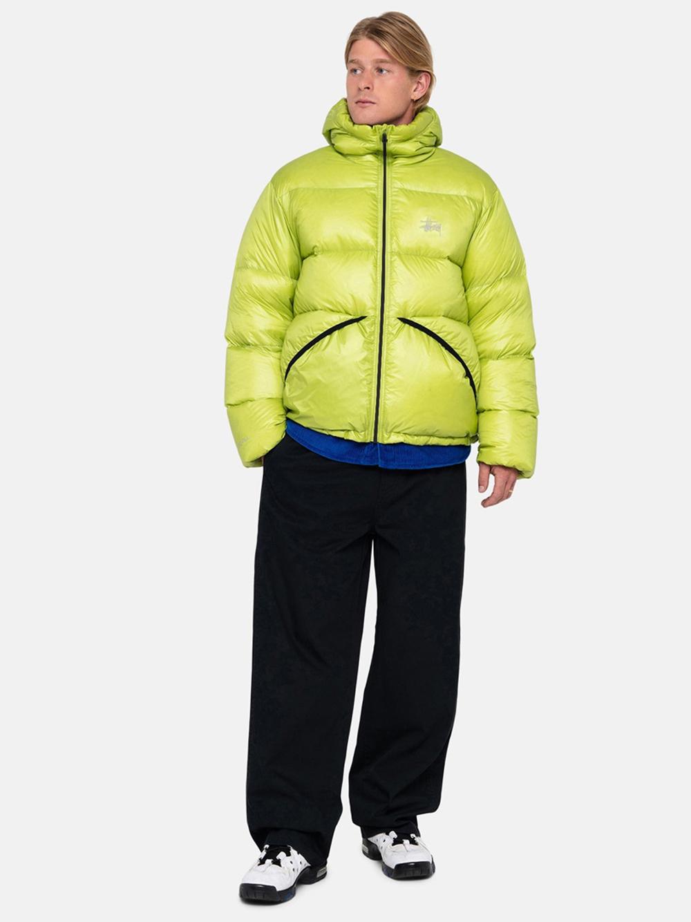 Stussy Down Parka Micro Ripstop Lime In Nylon in Yellow for Men | Lyst