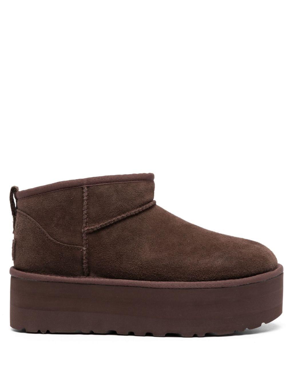 UGG Classic Ultra Mini Platform Burnt Cedar In Leather in Brown | Lyst