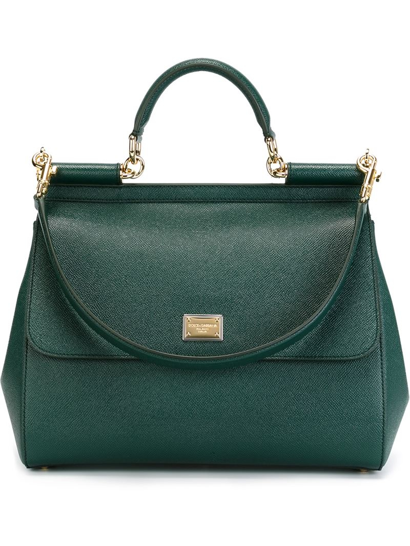 Dolce & Gabbana Large 'sicily' Tote in Green | Lyst