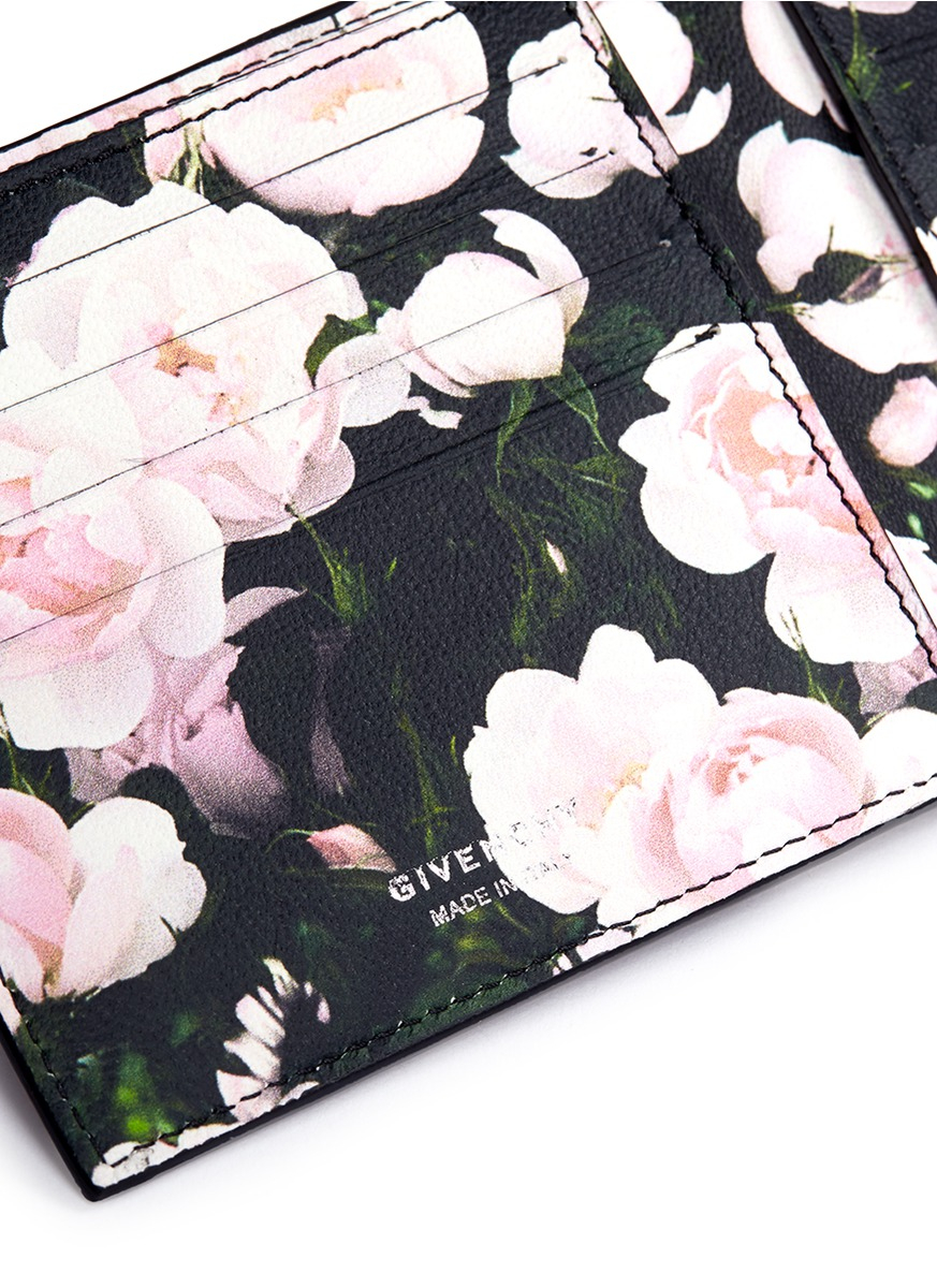 Givenchy Floral Coated Leather Wallet For Men Lyst