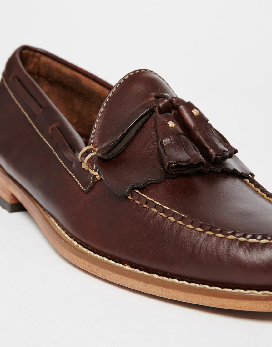 G.H.BASS Leather Gh Bass Tassel Loafers in Brown - Lyst