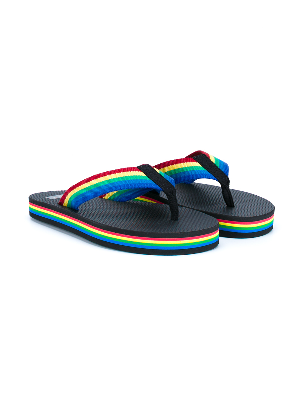 Saint Laurent Rainbow Flip-flops in Black | Lyst