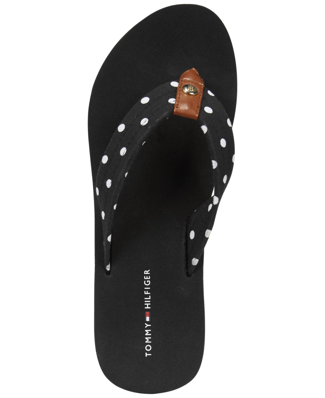 tommy hilfiger womens black flip flops