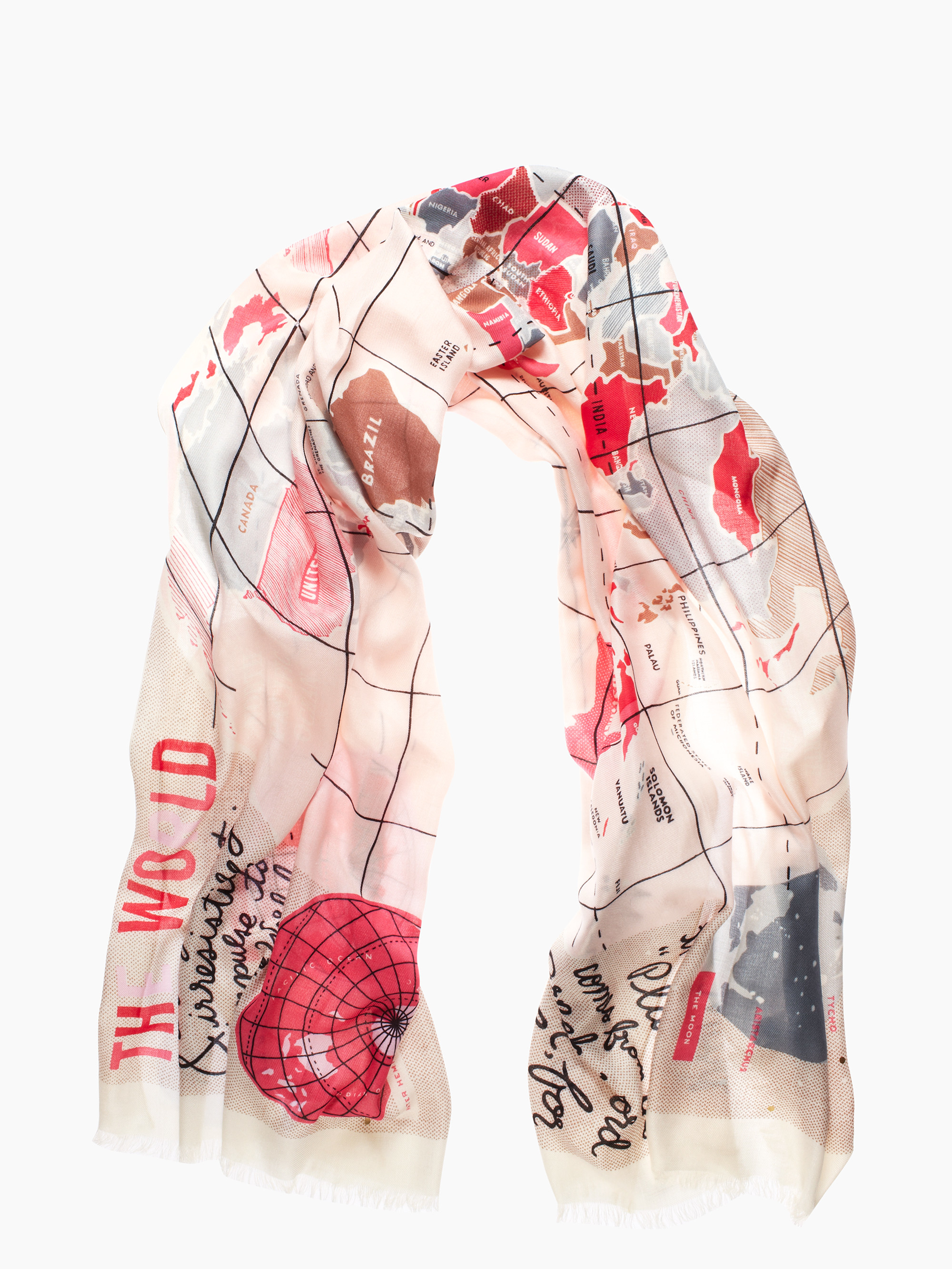Kate Spade World Map Scarf Lyst