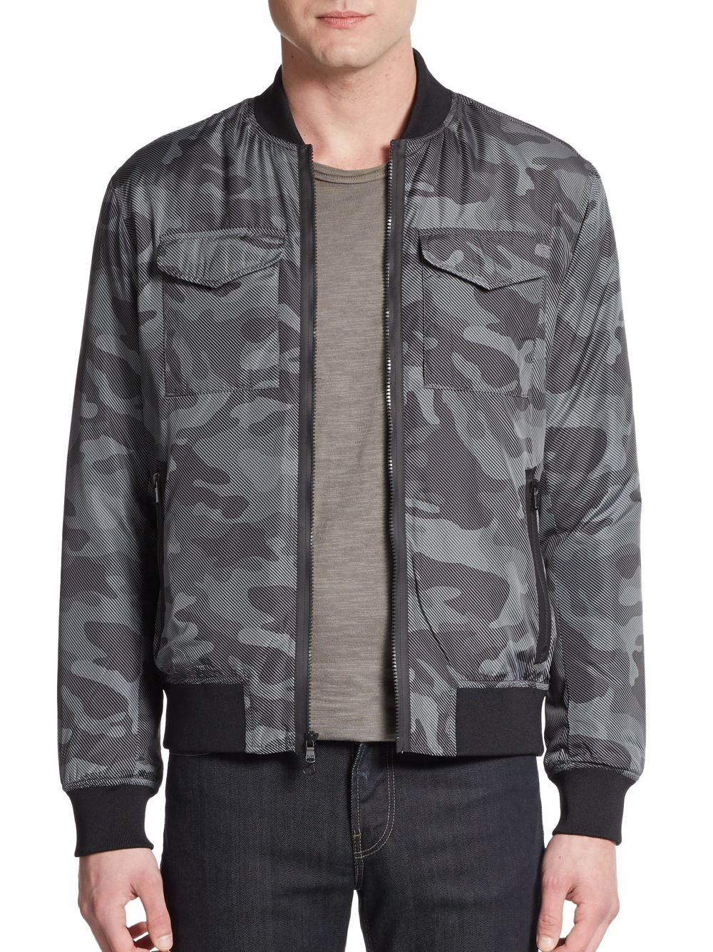 michael kors camo bomber jacket