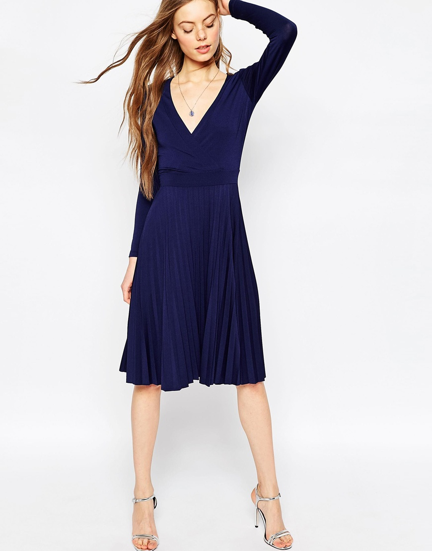 Navy Wrap Dress Midi on Sale, UP TO 63% OFF | www.aramanatural.es