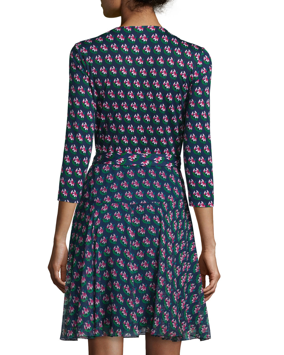 Diane von furstenberg Irina Silk Zen Flora Wrap Dress in Blue Lyst