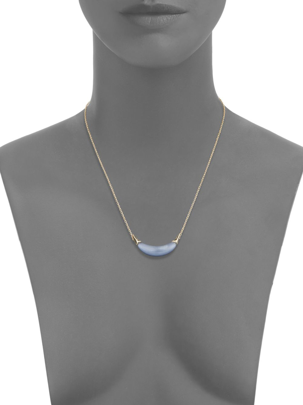 Capped Crescent Pendant Necklace 