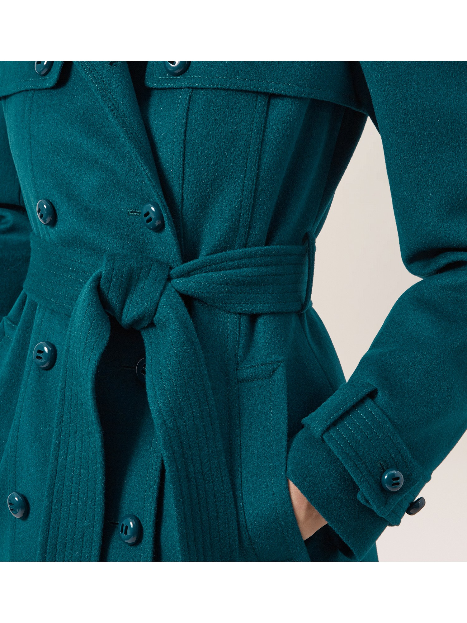 Hobbs Callaghan Wool Trench Coat in Blue Lyst