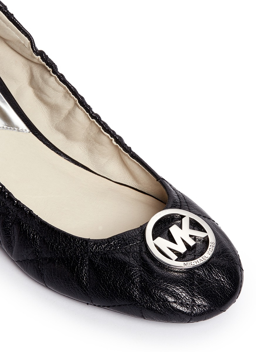 Michael Kors Fulton Quilted Leather Ballerinas in Black - Lyst
