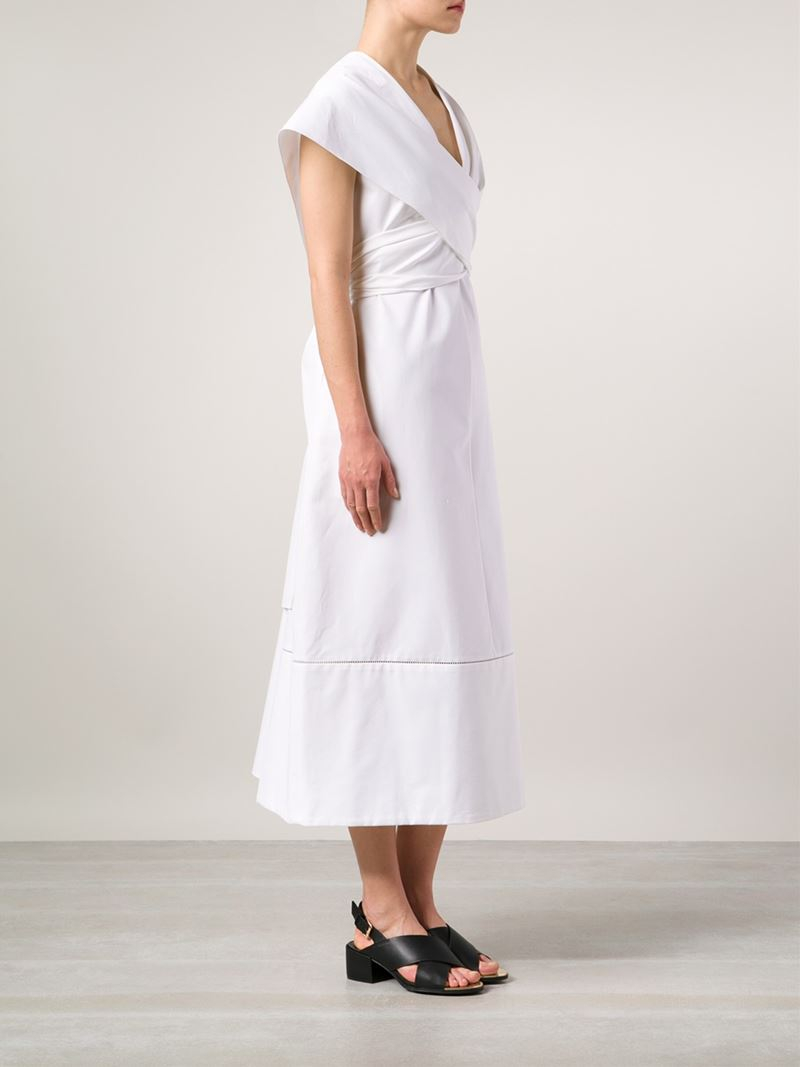 The Row Kimono Style Wrap Dress in White - Lyst