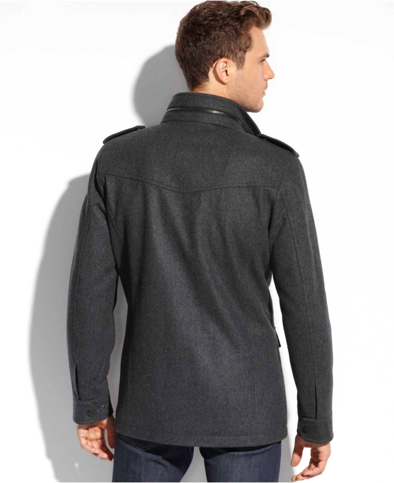 Guess men's hooded wool coat 2025