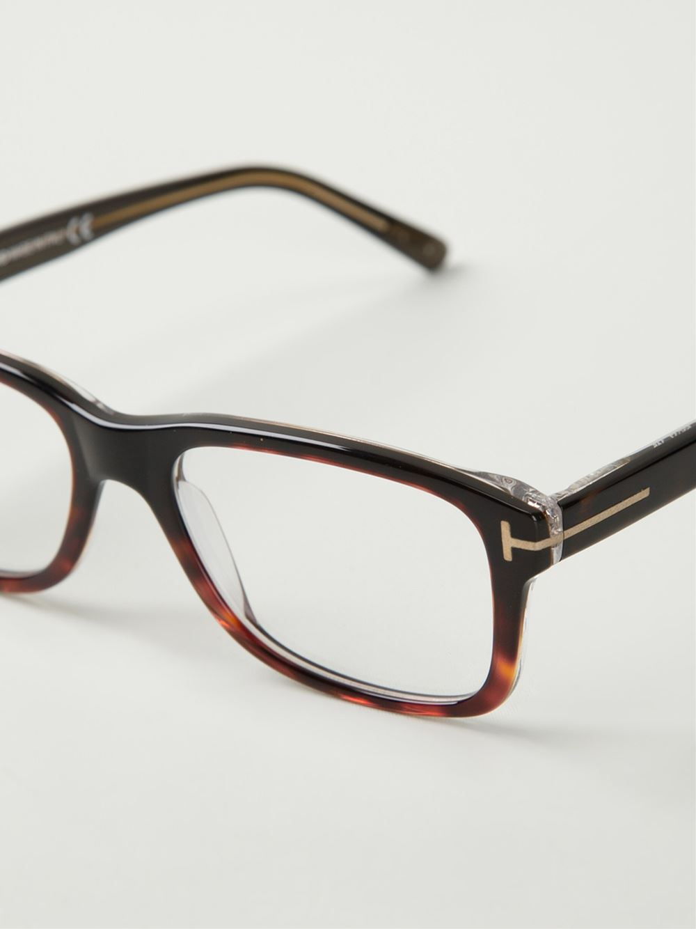 Tom ford Rectangular Frame Glasses in Brown for Men Lyst