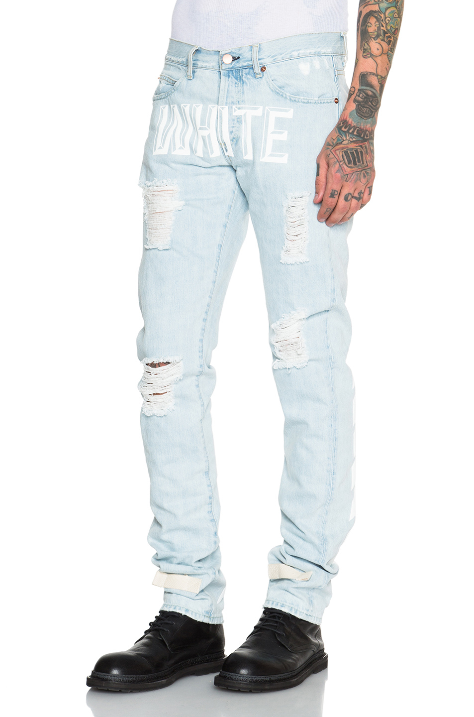 white skinny fit jeans mens