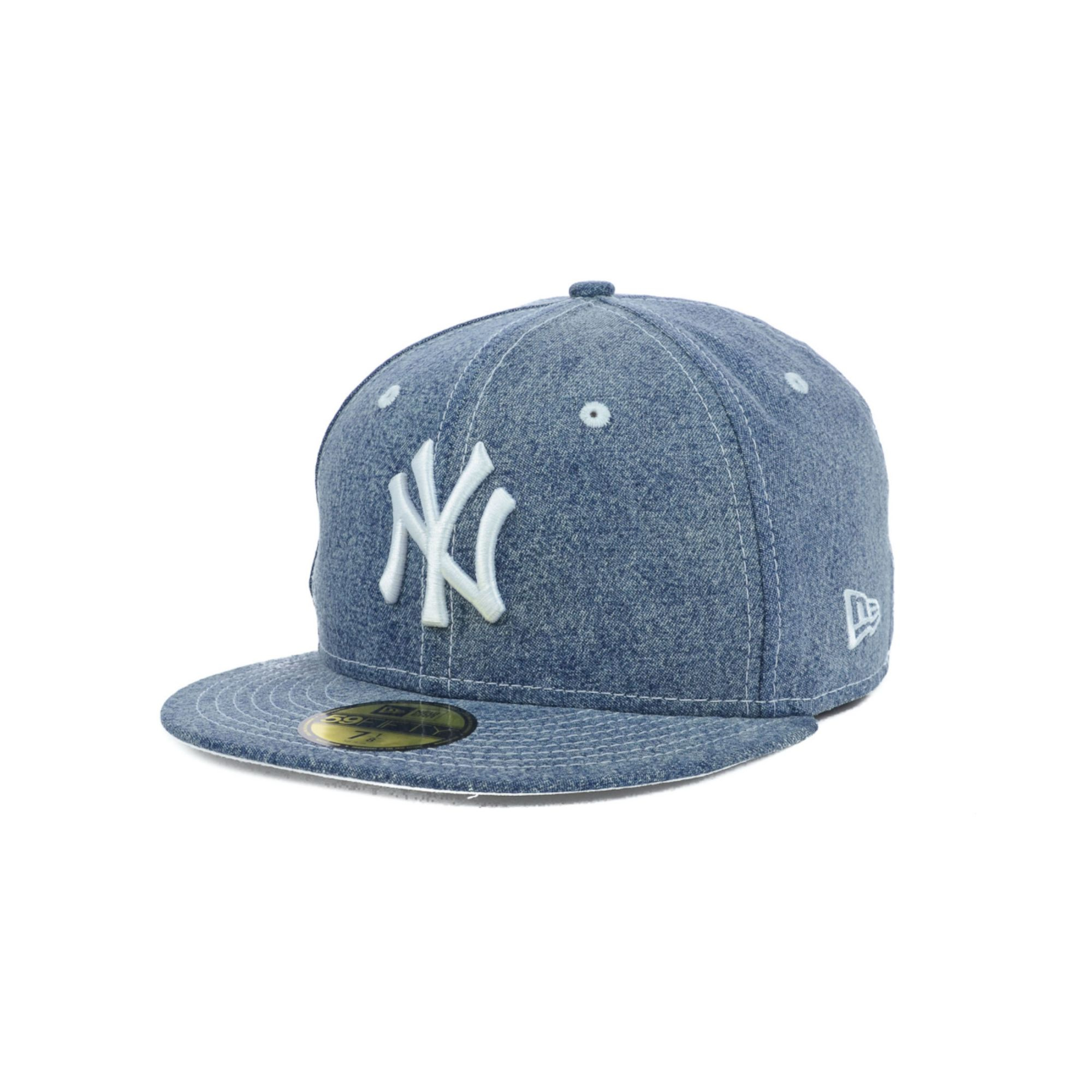 KTZ New York Yankees Mlb Classic Denim 59fifty Cap in Denim/White (Blue ...
