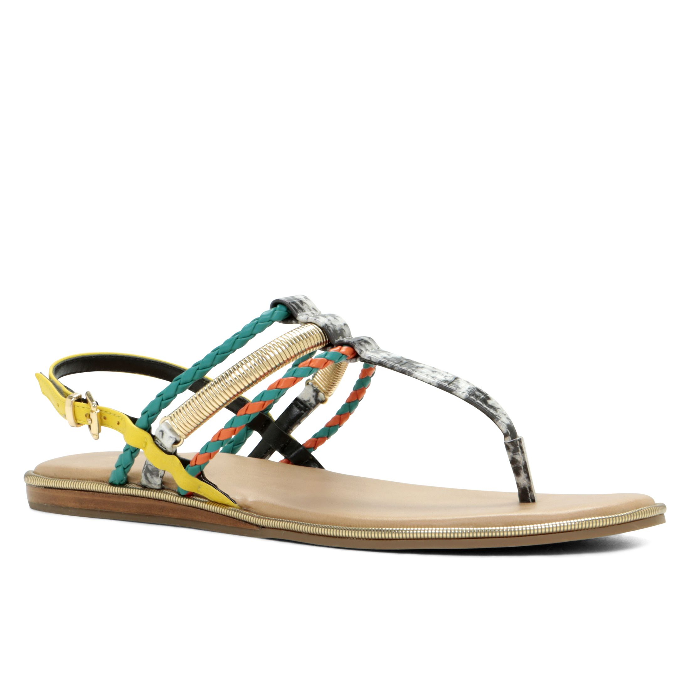 Aldo Bree T-Strap Sandals in Multicolor (Bone) | Lyst